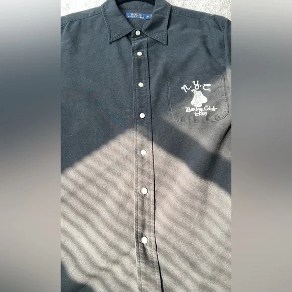 Polo by Ralph Lauren “NYC Boxing Club” Vintage Black Mens Button Down Shirt - Picture 6 of 10